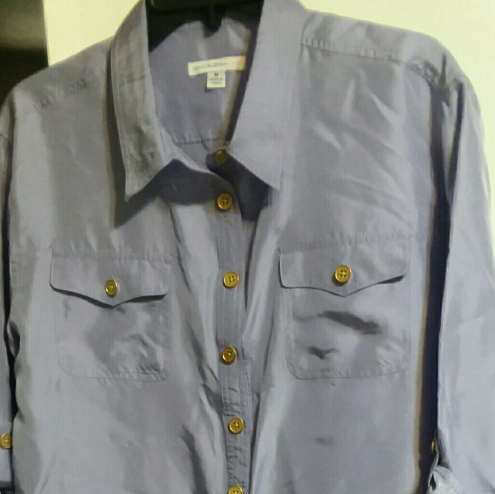 Isaac Mizrahi Lilic 100% Silk Shirt Tunic sz M